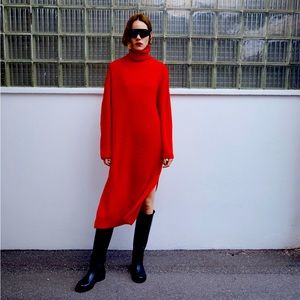 NWT Zara Long Knit Turtleneck Dress - size S